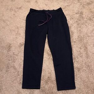 Tommy Hilfiger Fleece Sweatpants Mens Large Black Straight Leg Drawstring Logo